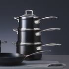 Ensemble de trois casseroles antiadh&eacute;rentes robustes pro